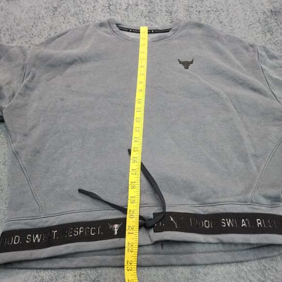 Under Armour Project Rock Women’s Grey Sweater Crew Neck Sweatshirt Size M - Picture 8 of 11